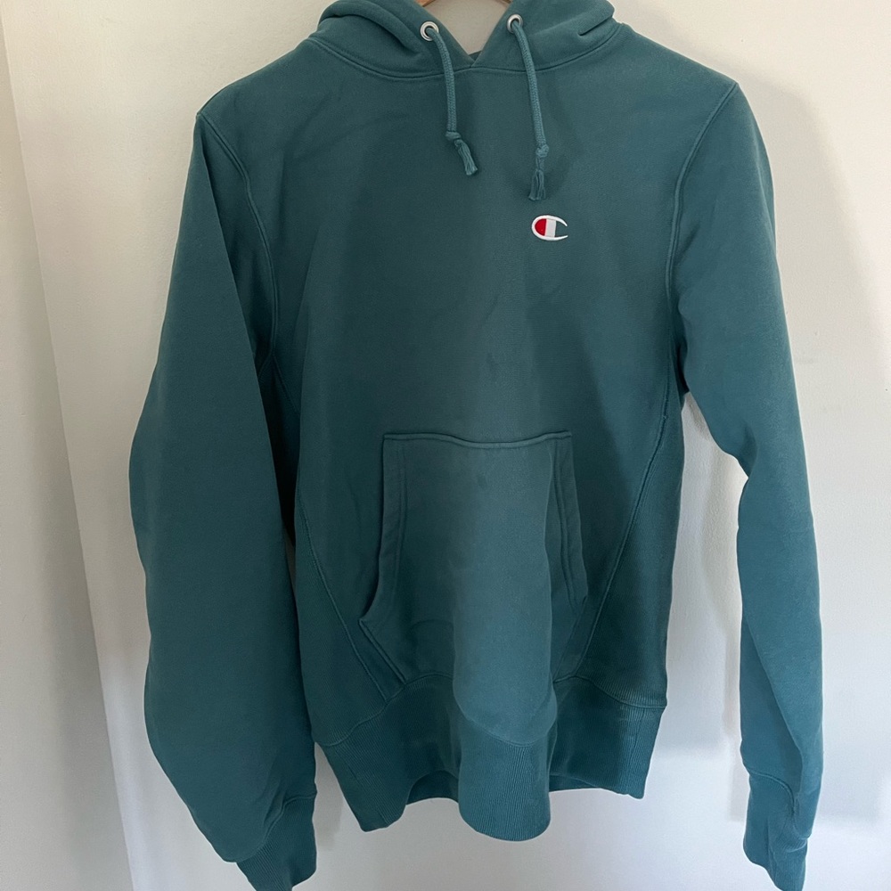 blue champion hoodie